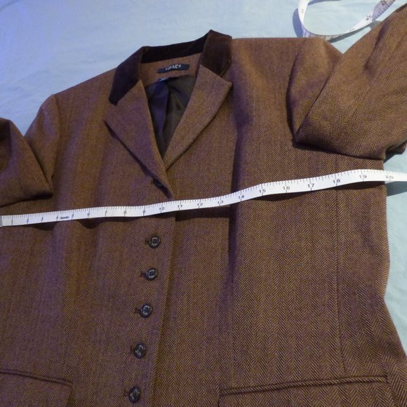Brown tweed Chaps ladies jacket US 14 - Picture 5 of 12
